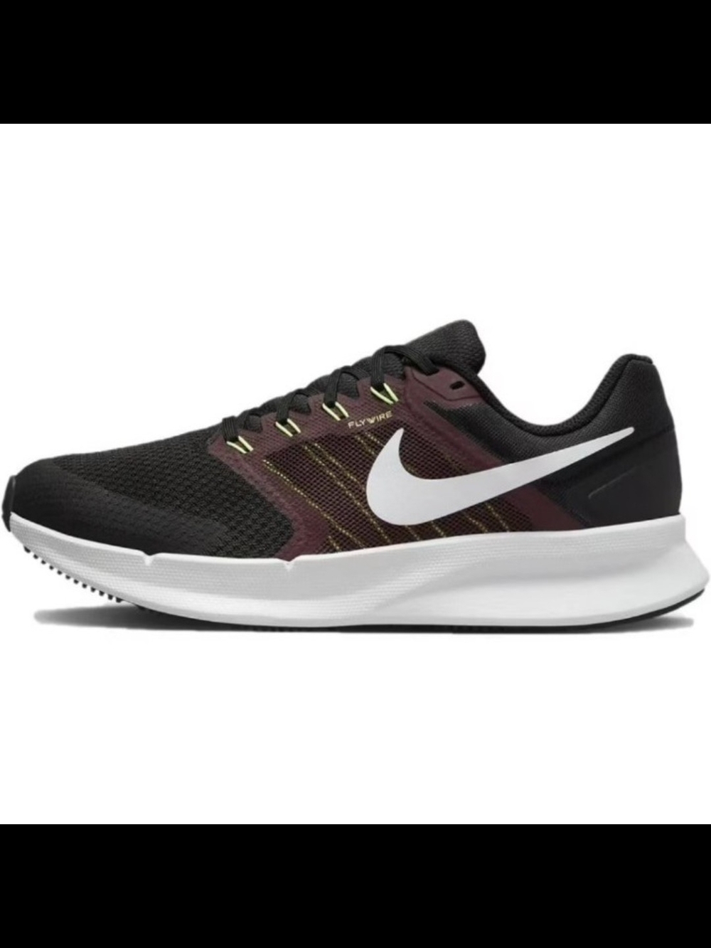 Nike Run Swift 3 Men's Road Sneakers DR2695-007, Black/Burgundy Crush/Lime 11.5